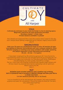 Cultivate Joy A5 Flyer back page
