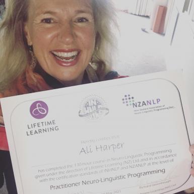Ali and her NLP Certificate